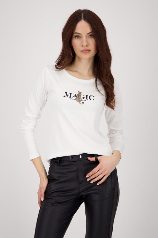 Monari Damen Langarmshirt weiß