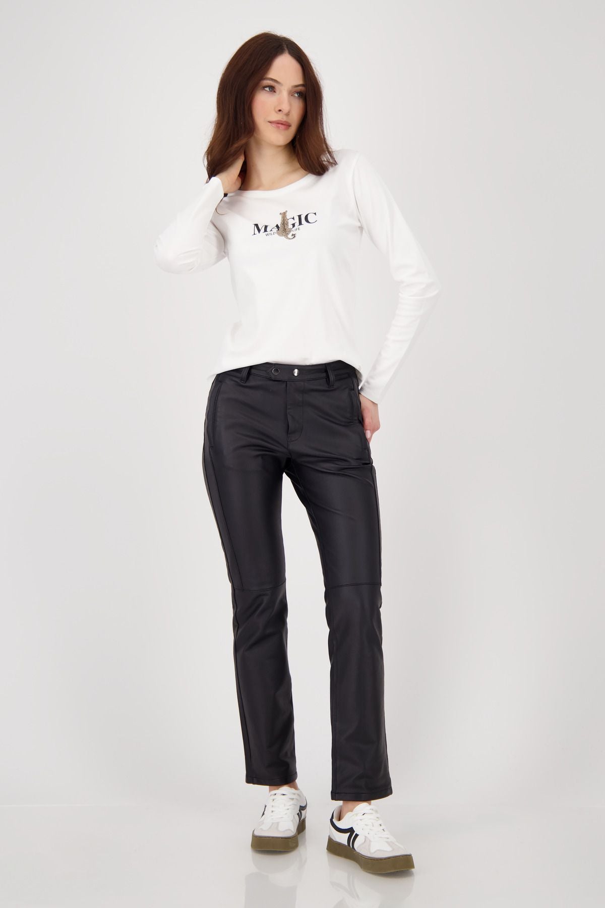 Monari Damen Langarmshirt weiß