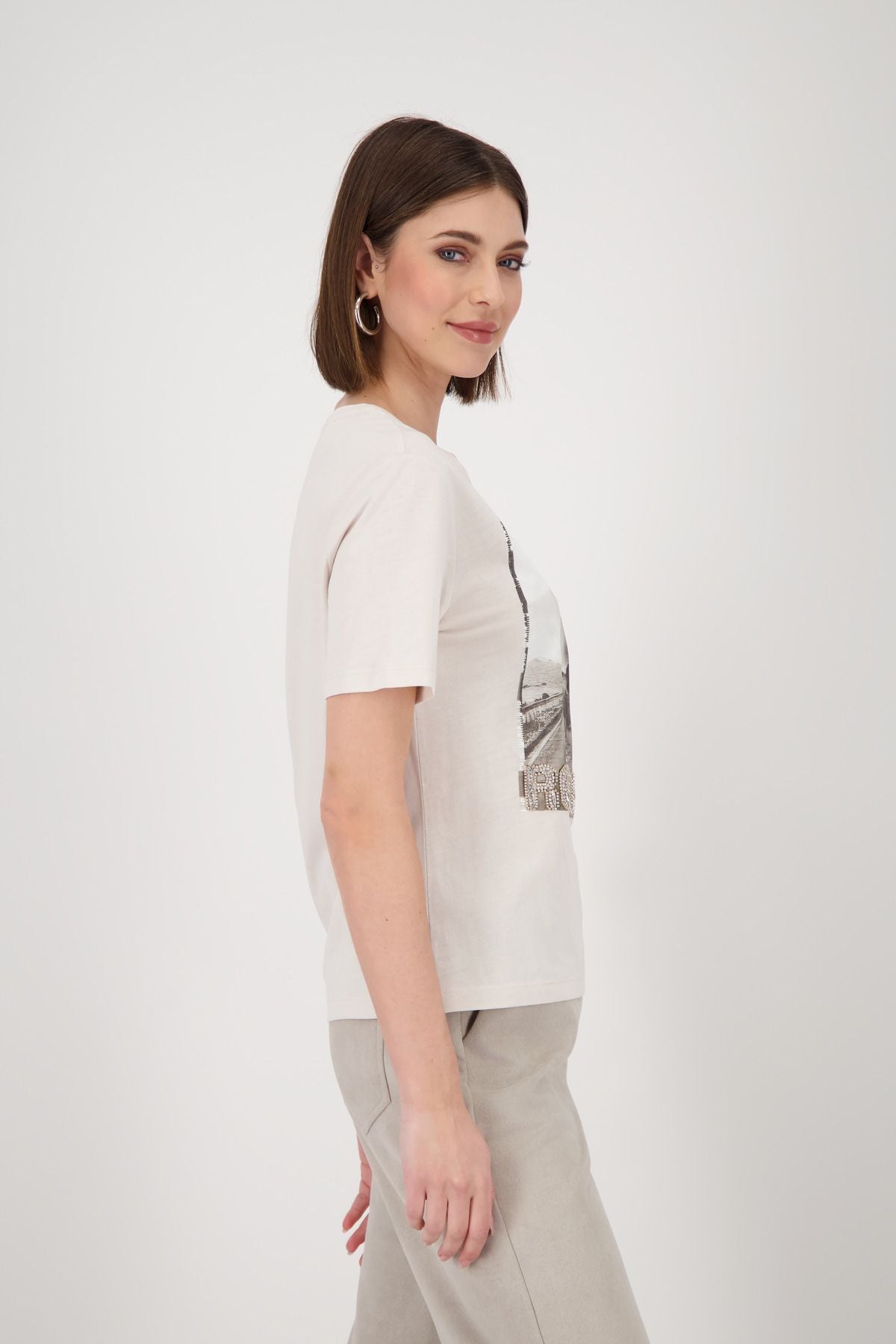 Monari Damen T-Shirt weiß