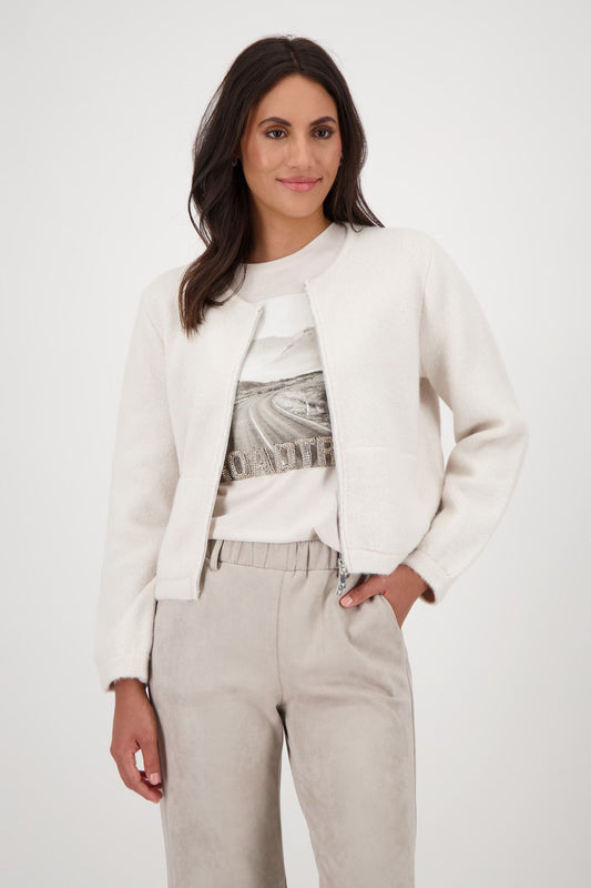 Monari Damen Strickjacke 808969 44 weiß