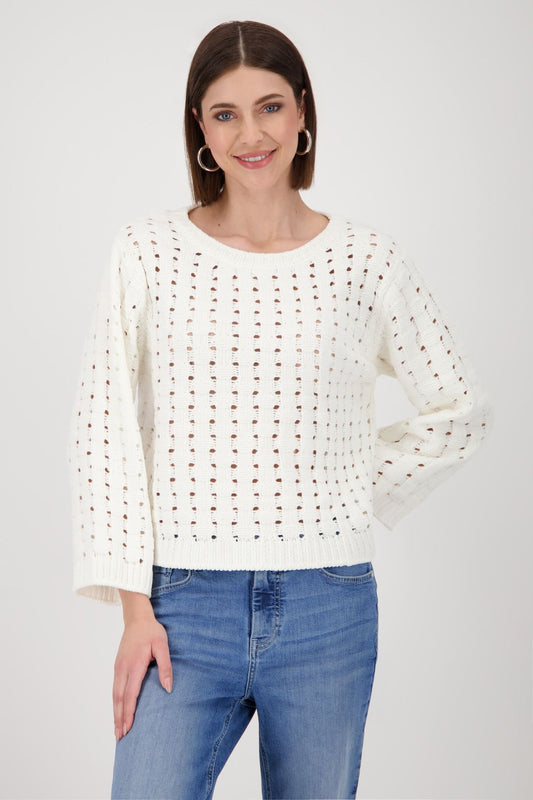Monari Damen Pullover 44 weiß