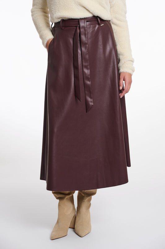 Rino & Pelle Damen Lederimitatrock Chelsea 44 braun