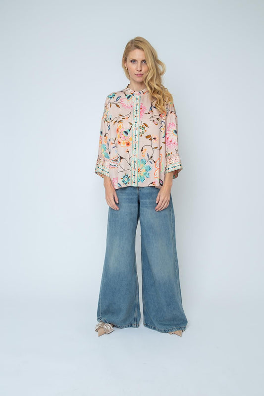 Emily van den Bergh Damen Bluse beige