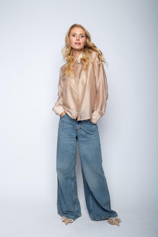 Emily van den Bergh Damen Bluse beige