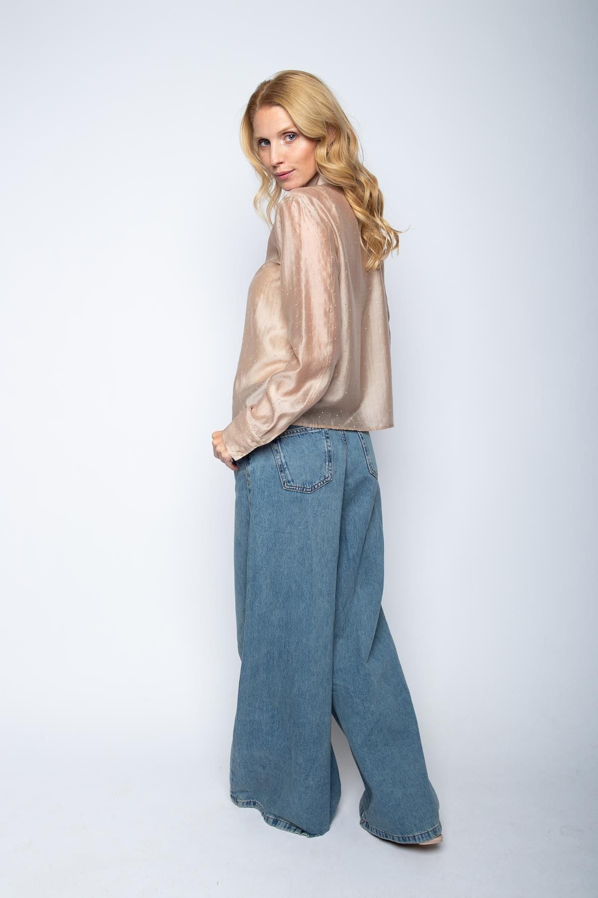 Emily van den Bergh Damen Bluse beige