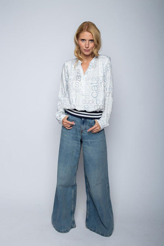 Emily van den Bergh Damen Bluse weiß