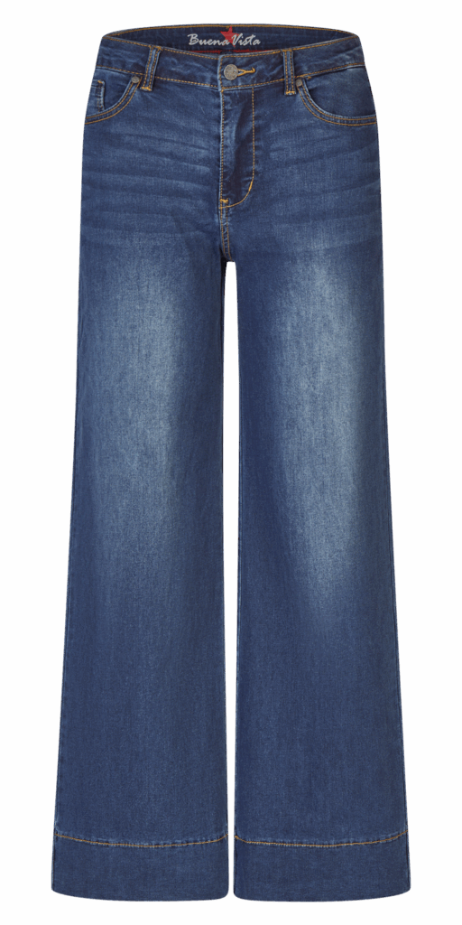 Buena Vista Damen Jeans Wide Leg stretch denim blau