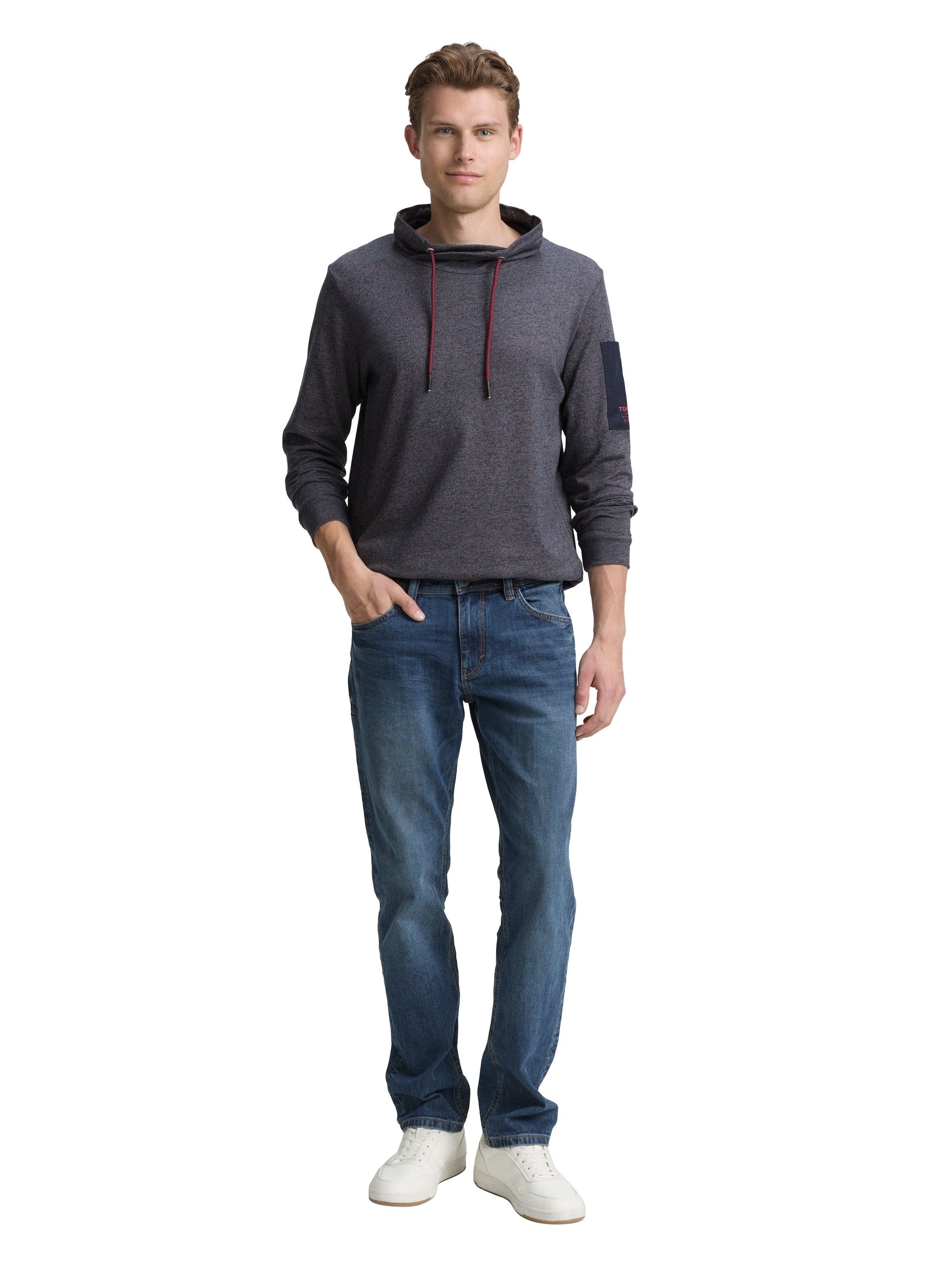 Tom Tailor Herren Snood Langarmshirt grau