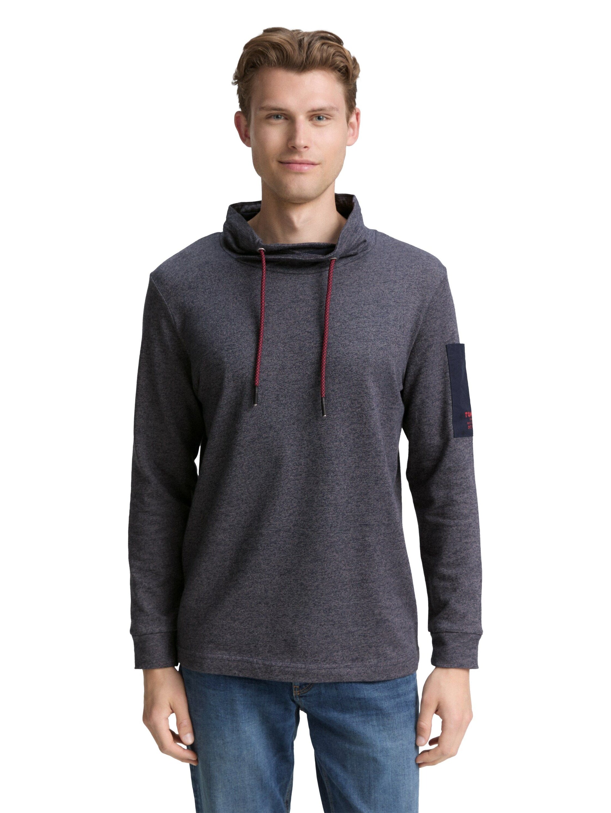 Tom Tailor Herren Snood Langarmshirt grau
