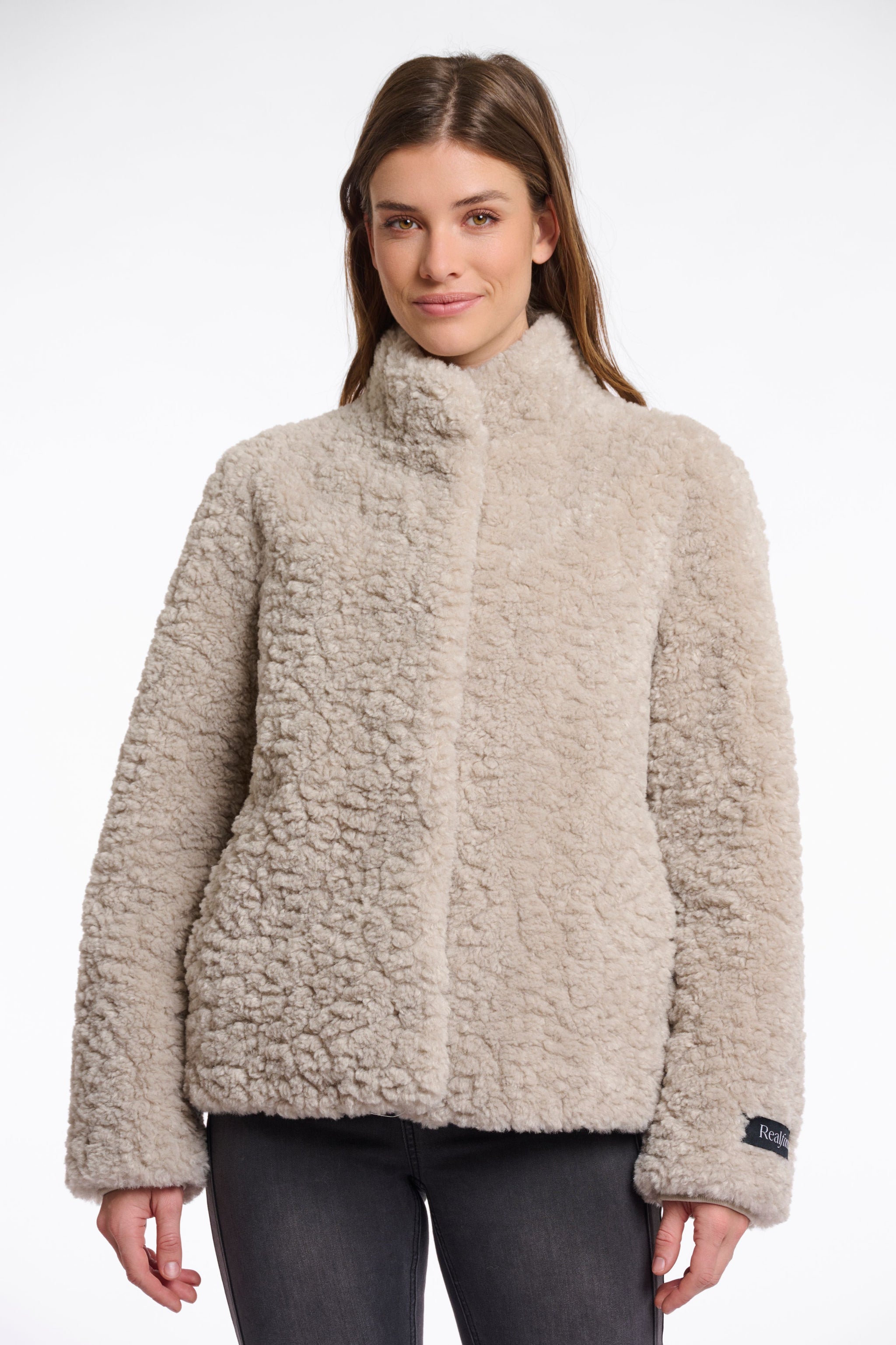 Rino & Pelle Damen Plüschjacke beige