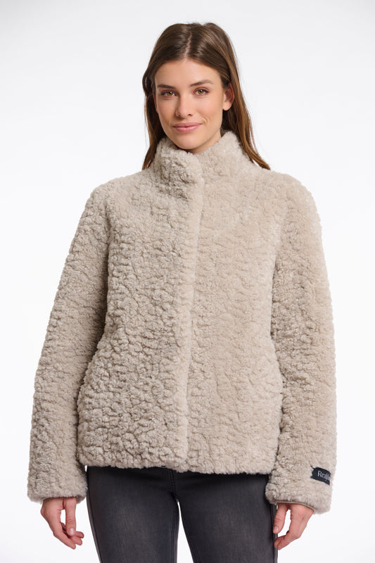Rino & Pelle Damen Plüschjacke beige
