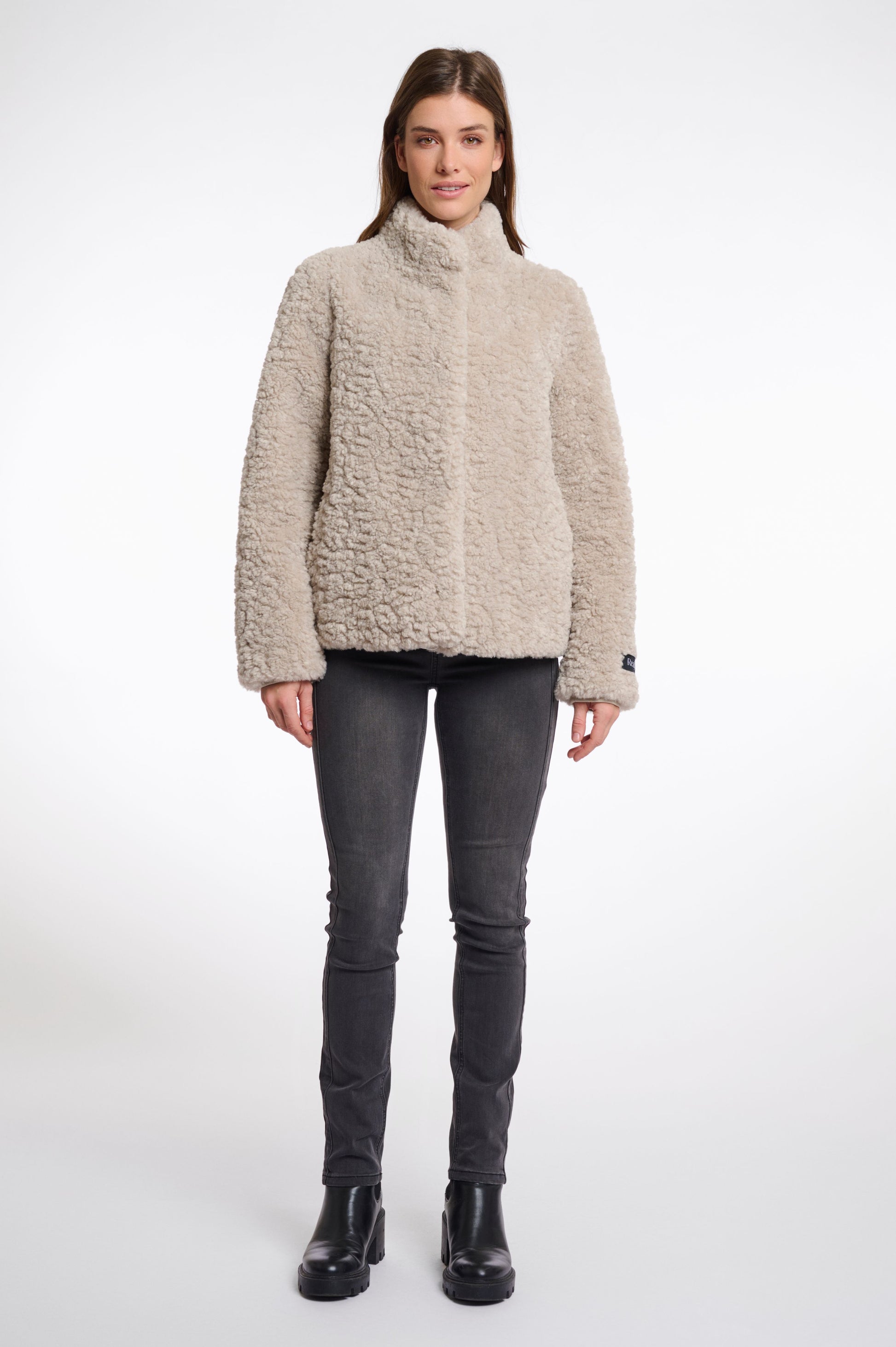 Rino & Pelle Damen Plüschjacke beige