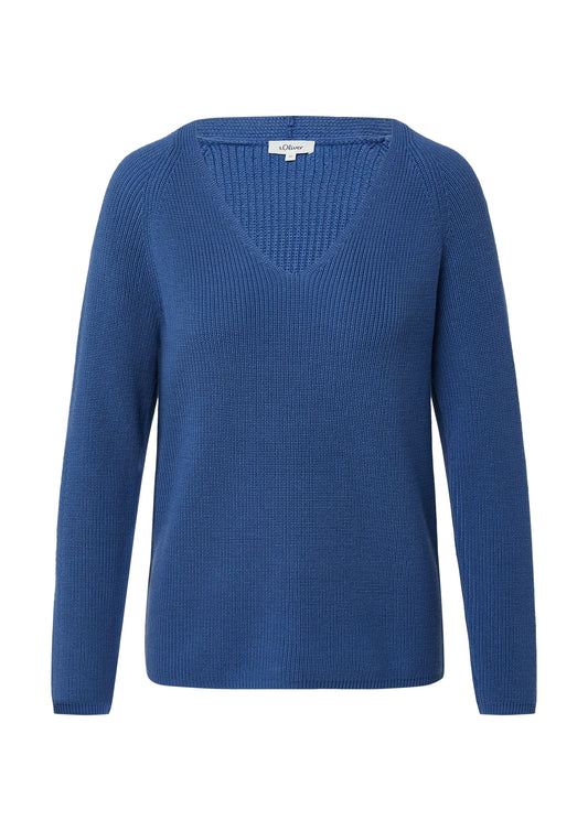 s.Oliver Damen Strickpullover blau