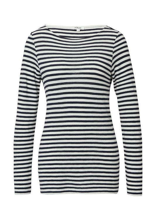 s.Oliver Damen Langarmshirt blau