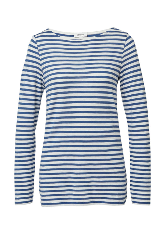 s.Oliver Damen Langarmshirt blau