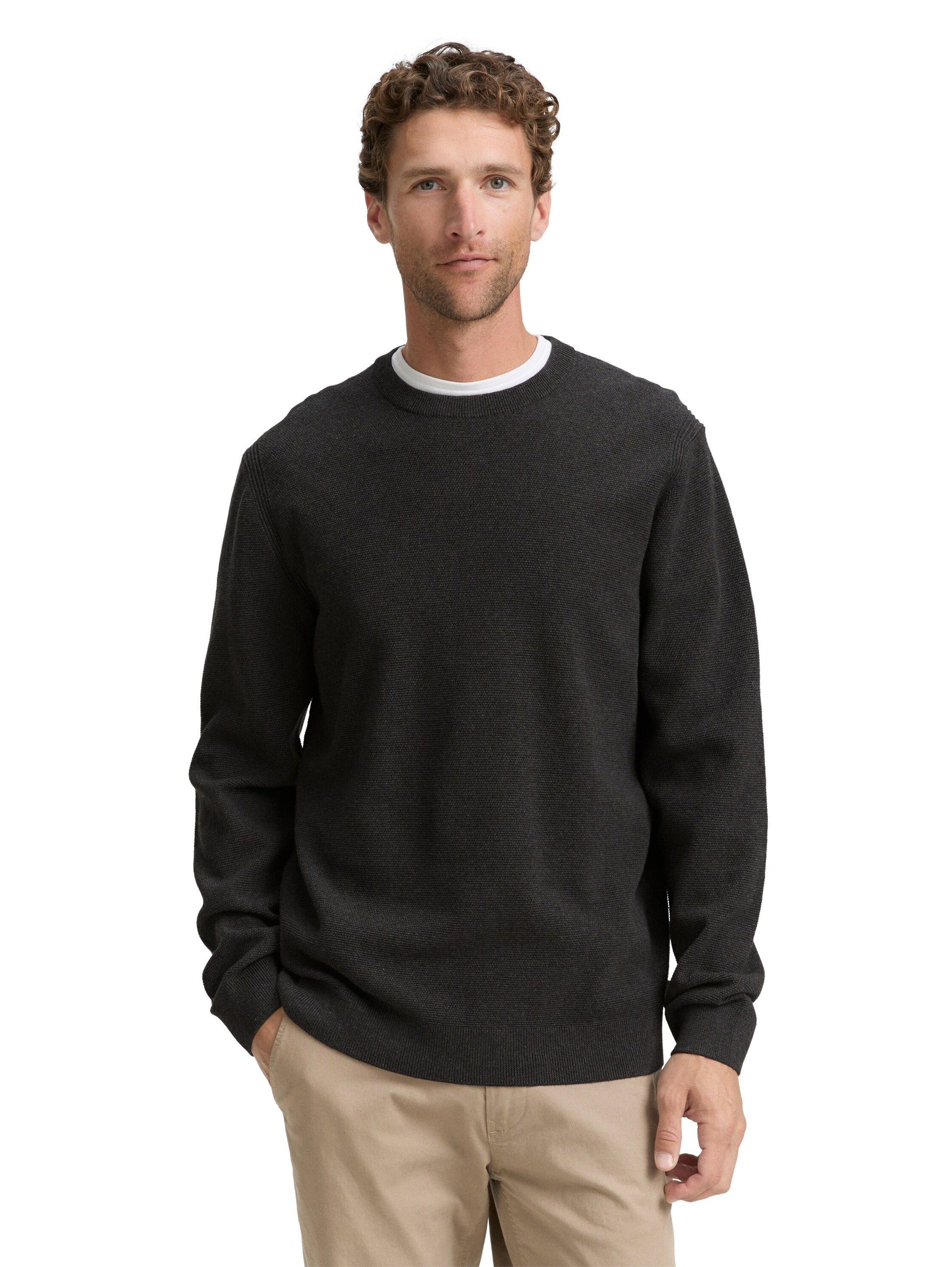 Tom Tailor HerrenStrickpullover schwarz