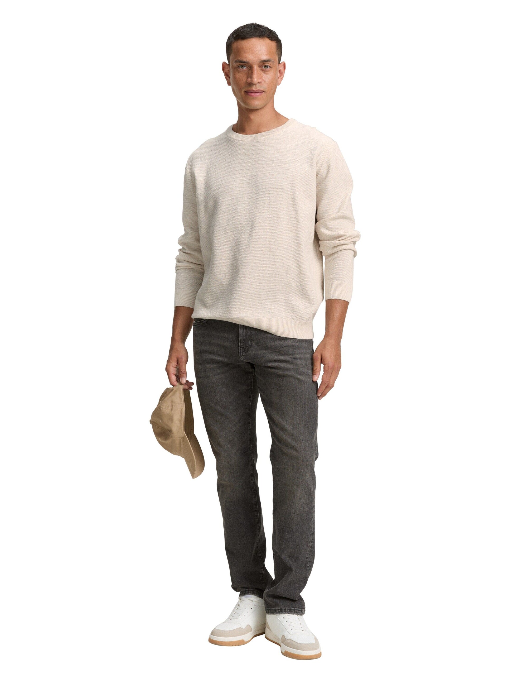 Tom Tailor Herren Strickpullover weiß