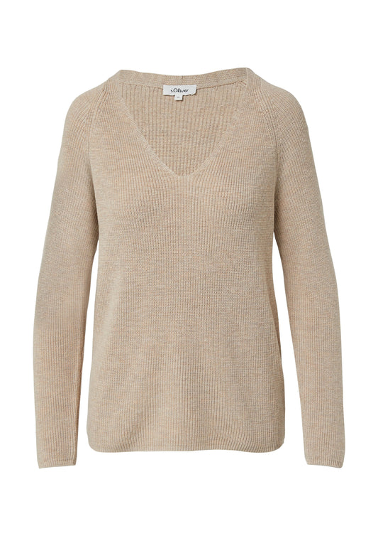 s.Oliver Damen Strickpullover beige