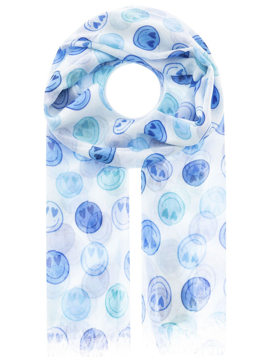 Zwillingsherz Schal Smileys blau