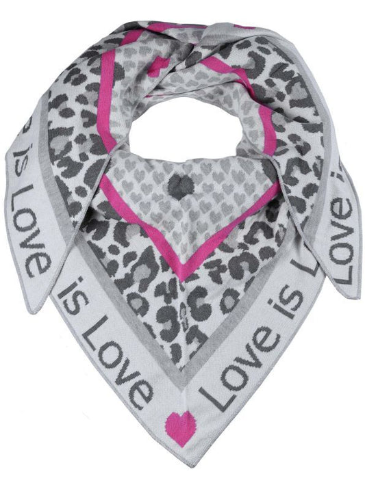 Zwillingsherz Damen Dreieckstuch "Love is Love" grau