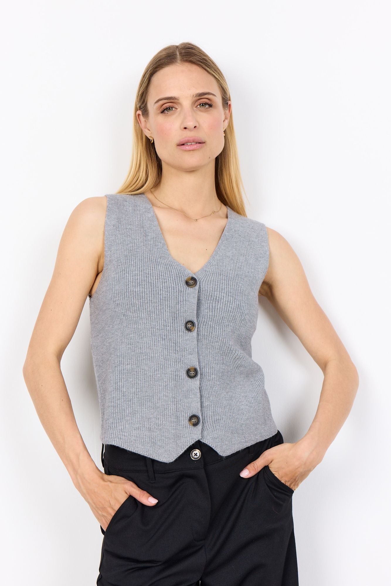 Soyaconcept Damen Weste grau