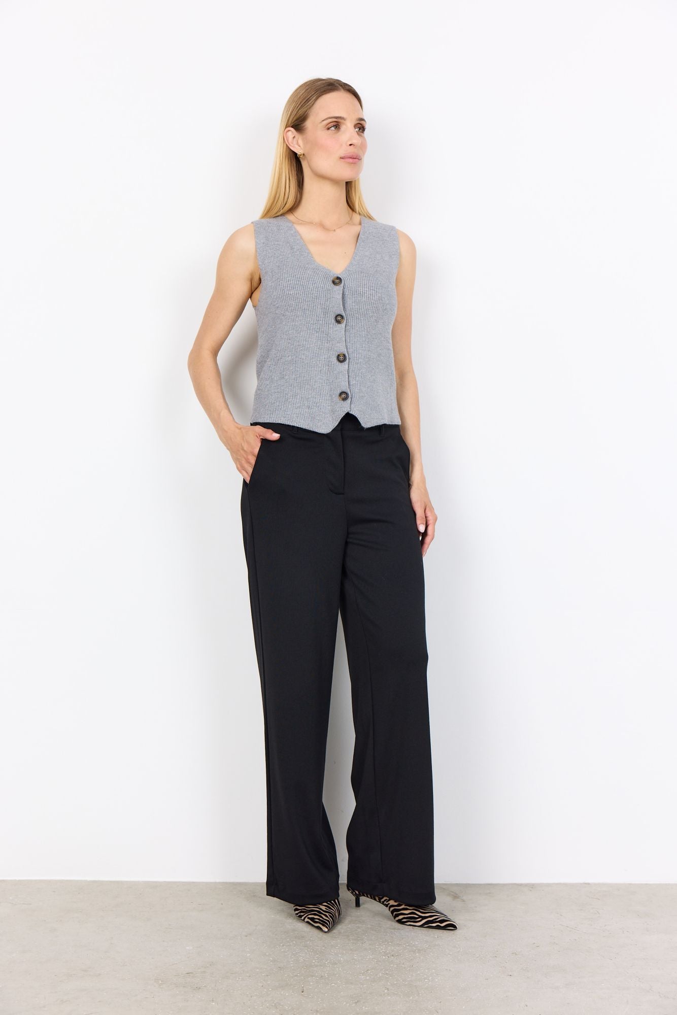 Soyaconcept Damen Weste grau
