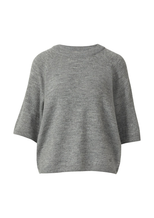 s.Oliver Damen Kurzarmpullover grau