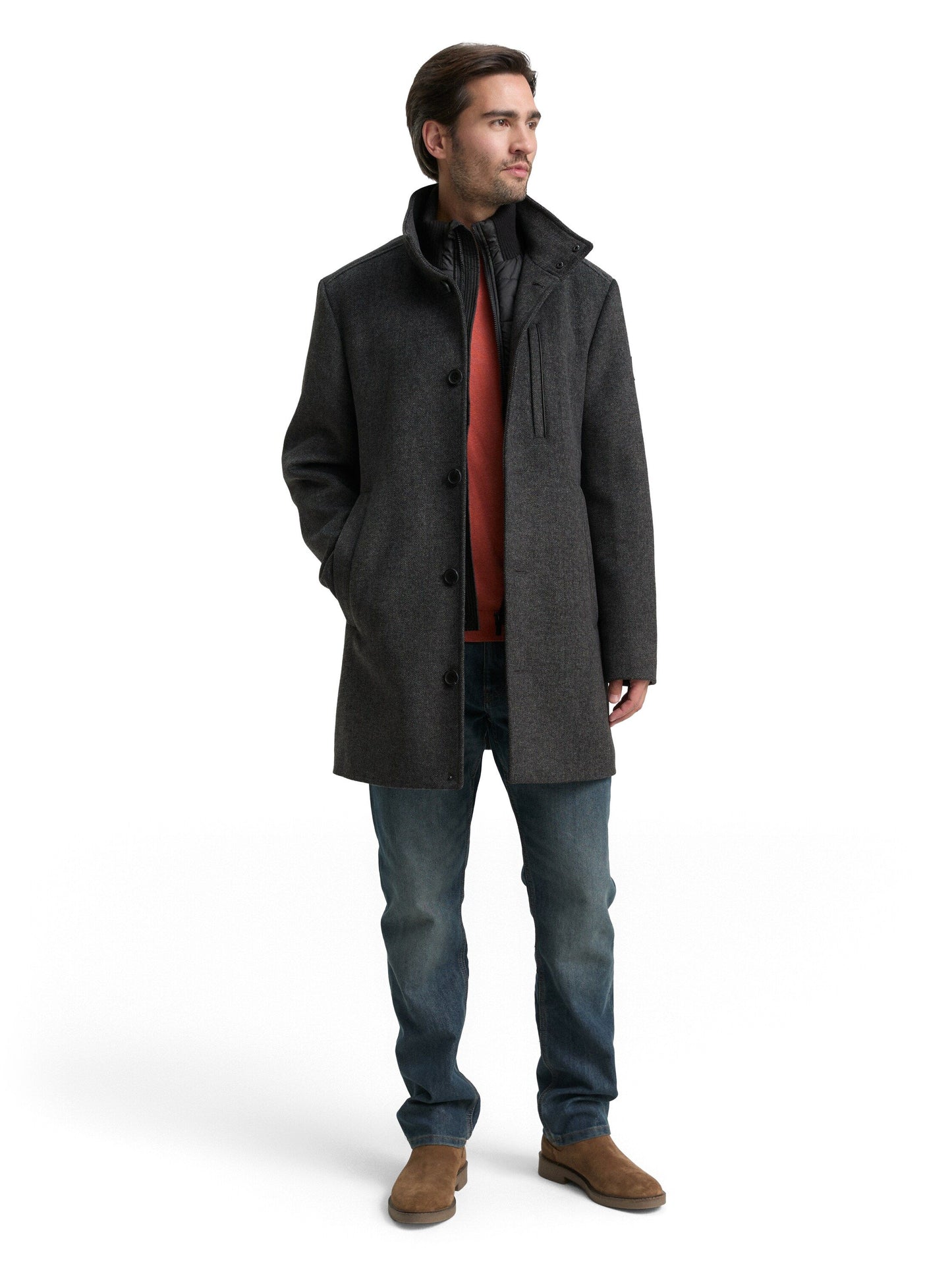 Tom Tailor Herren Mantel schwarz