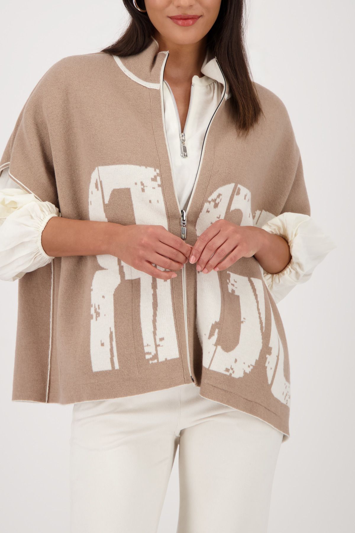 Monari Damen Strickjacke 40 beige