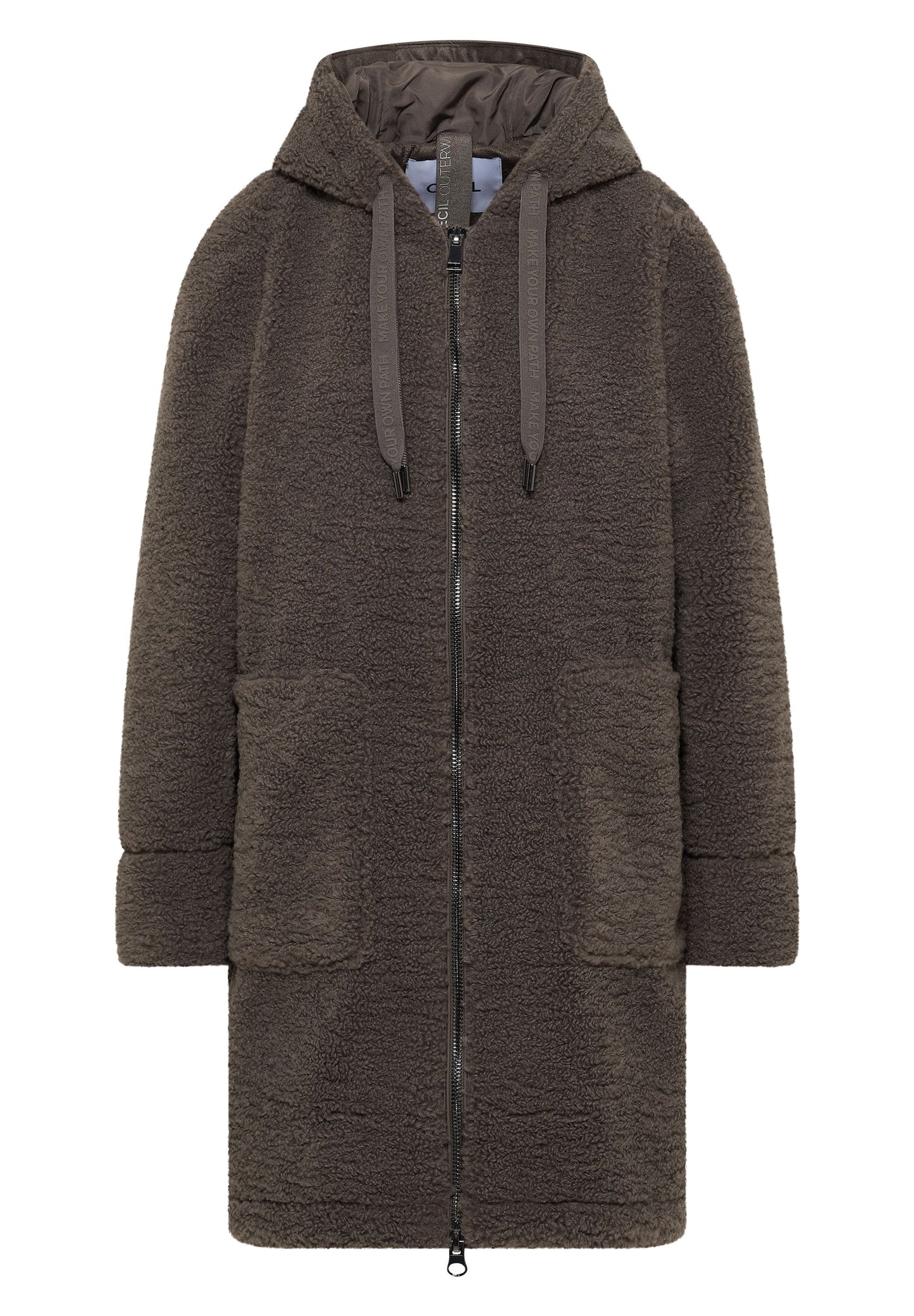 Cecil – Cecil Damen Teddy Mantel mit Kapuze