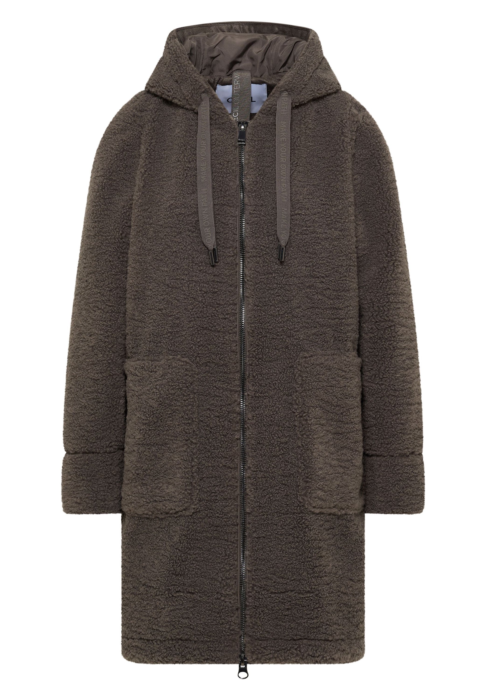 Cecil – Cecil Damen Teddy Mantel mit Kapuze