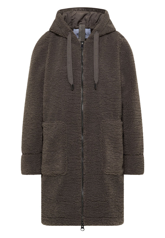 Cecil – Cecil Damen Teddy Mantel mit Kapuze