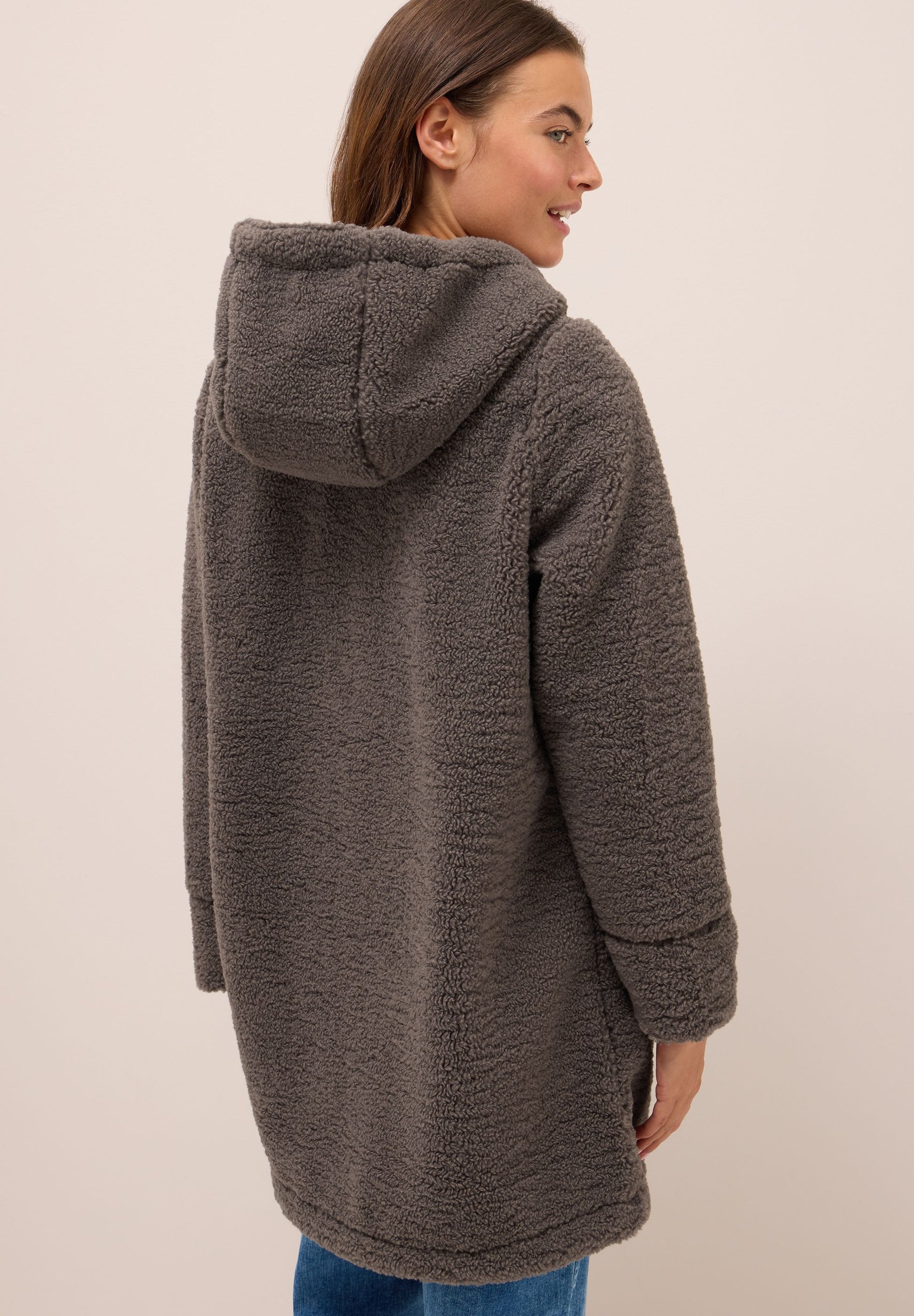 Cecil – Cecil Damen Teddy Mantel mit Kapuze