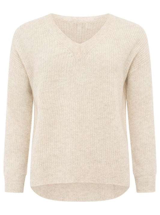 Zwillingsherz Damen 100% Cashmere Pullover "Rippe" beige