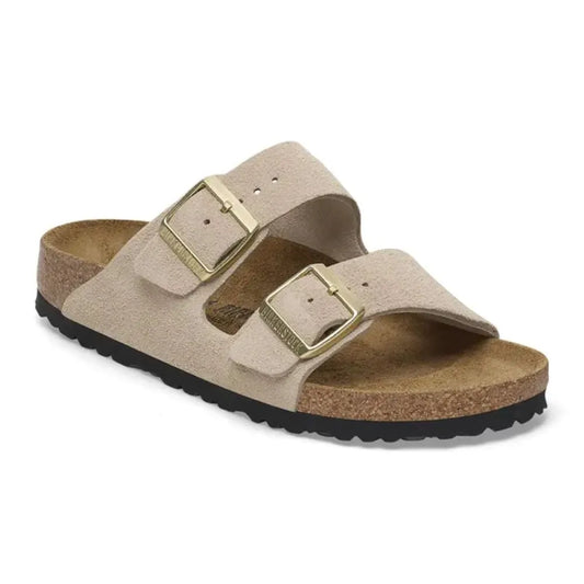 Birkenstock – Birkenstock Damen Arizona Suede Leather Sandcastle