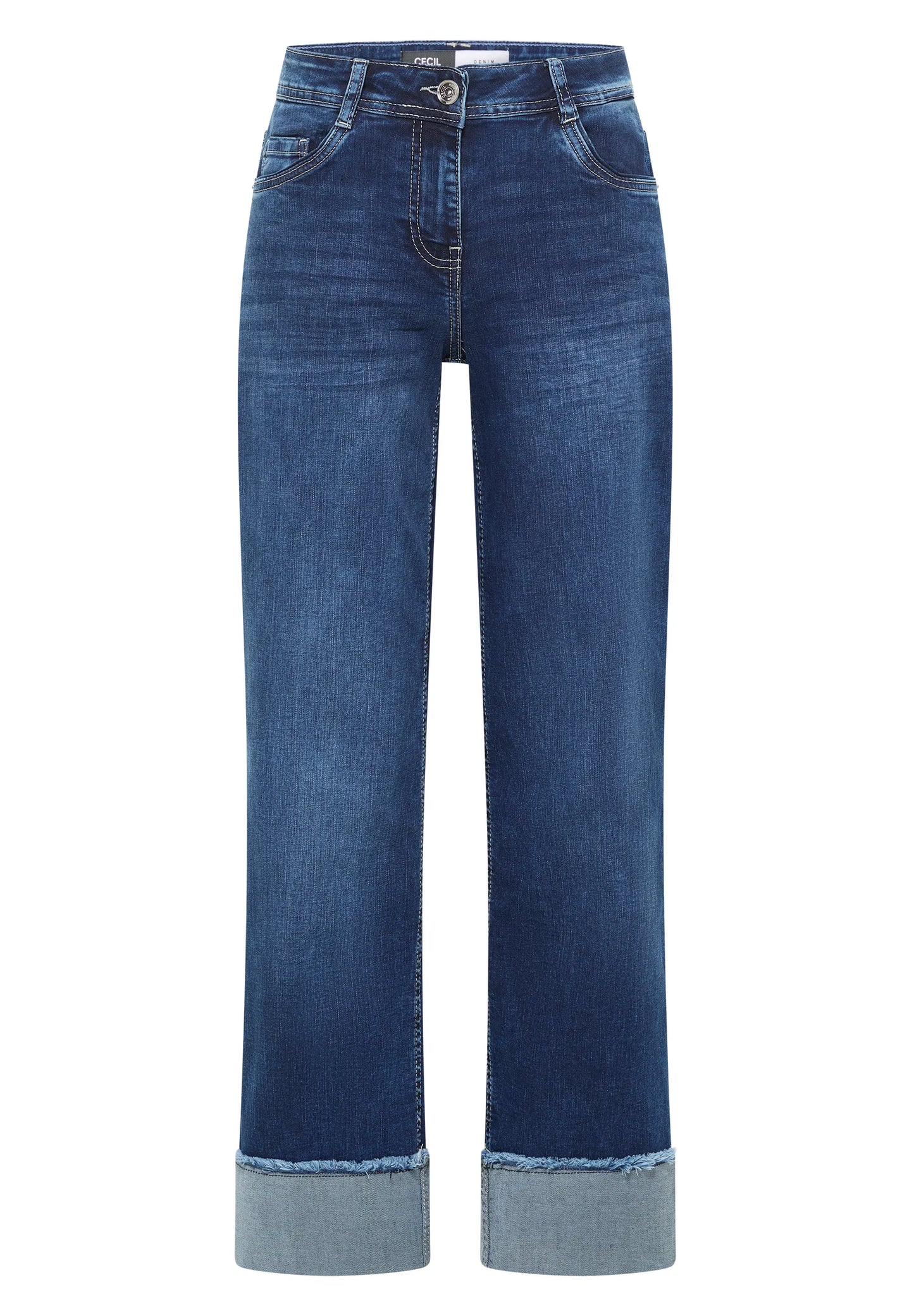 Cecil – Cecil Damen Wide Leg Washed-Look Jeans