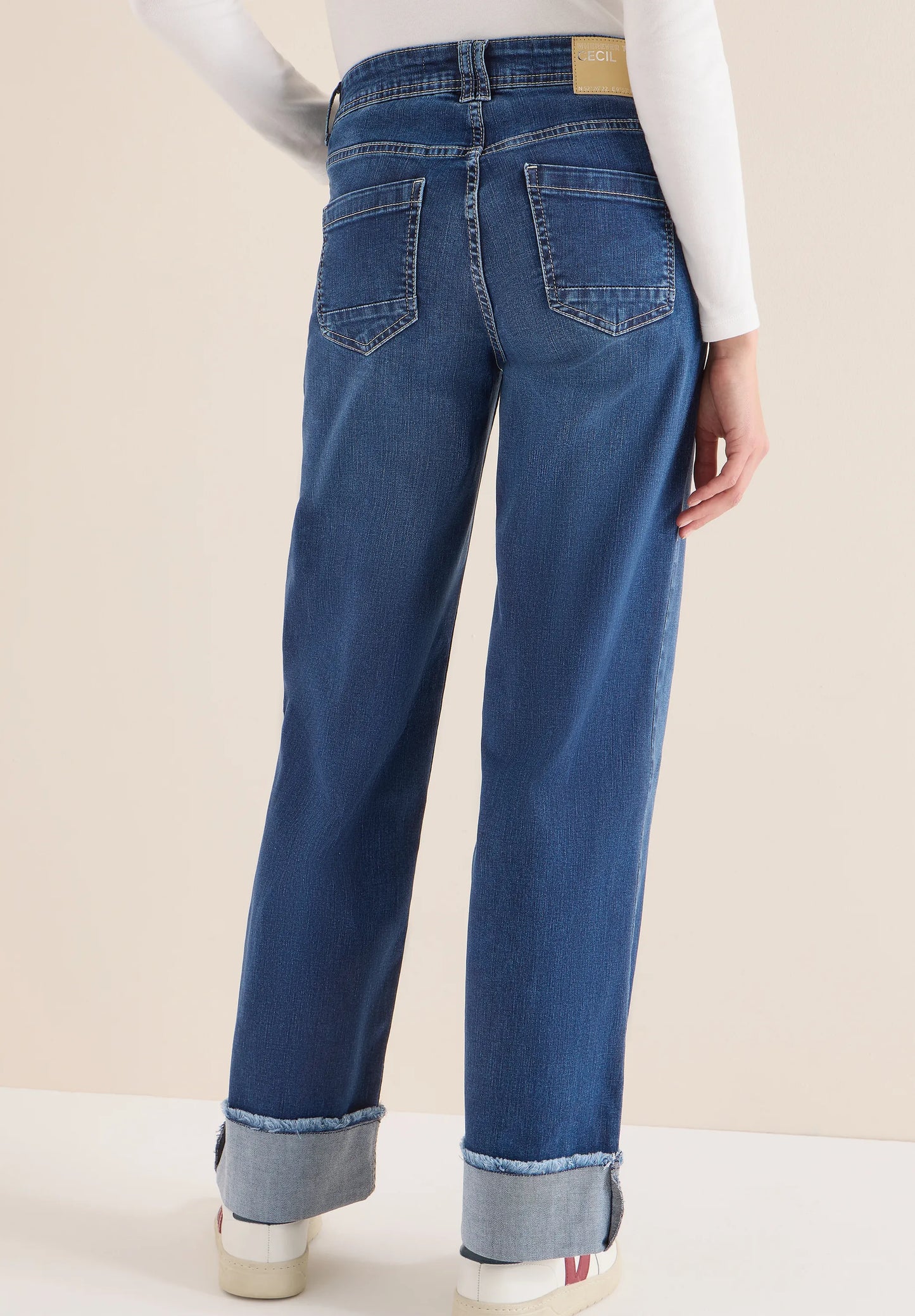 Cecil – Cecil Damen Wide Leg Washed-Look Jeans