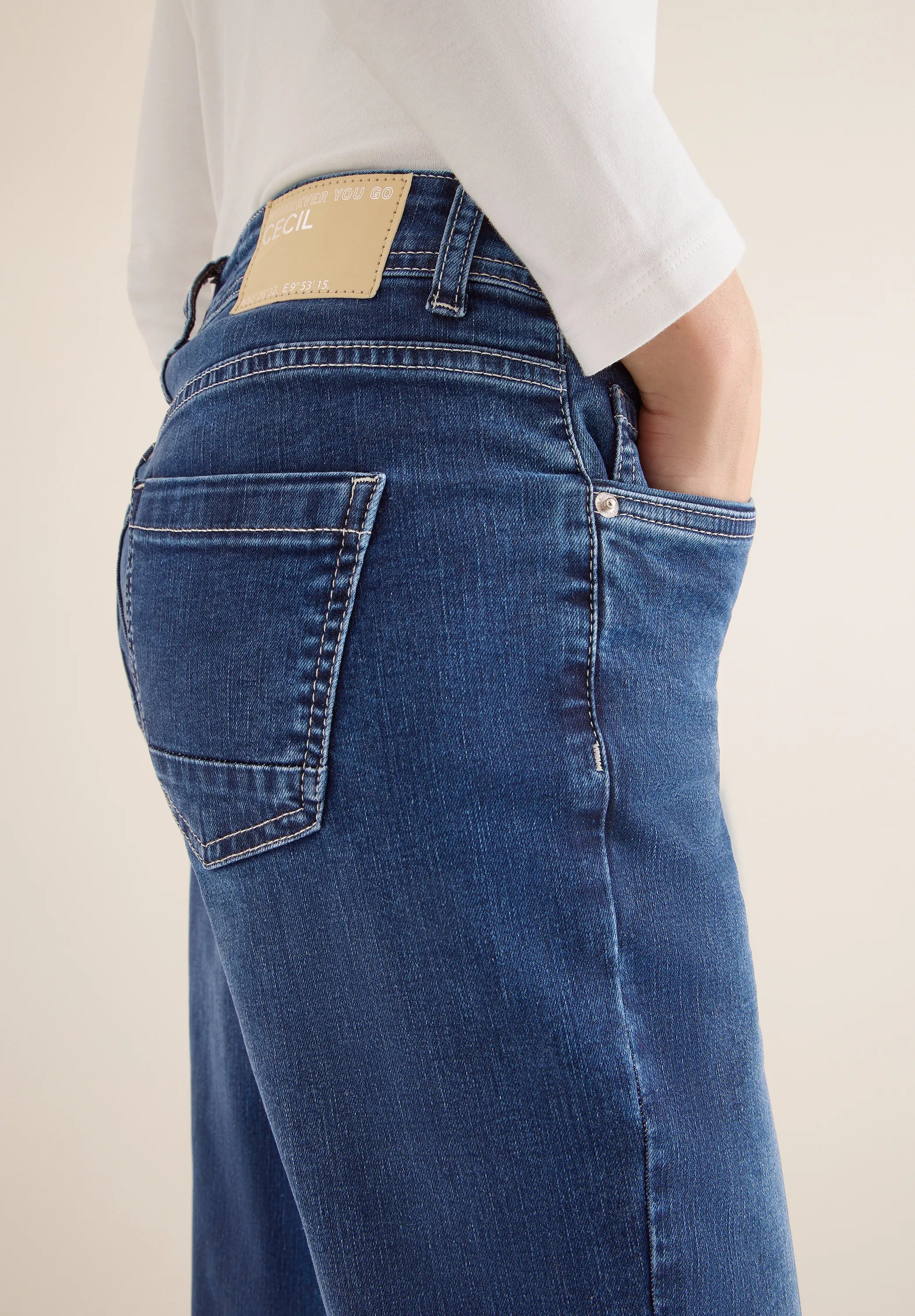 Cecil – Cecil Damen Wide Leg Washed-Look Jeans