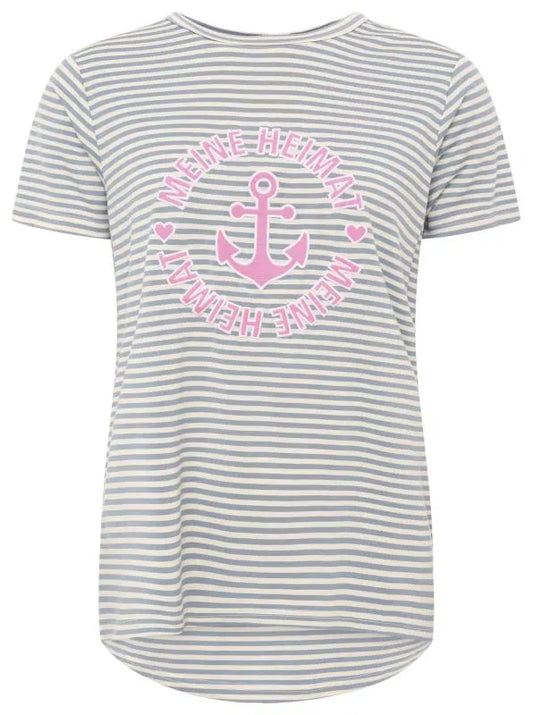 Kurt Kölln – Zwillingsherz Damen T-Shirt Streifen "Heimat Anker"