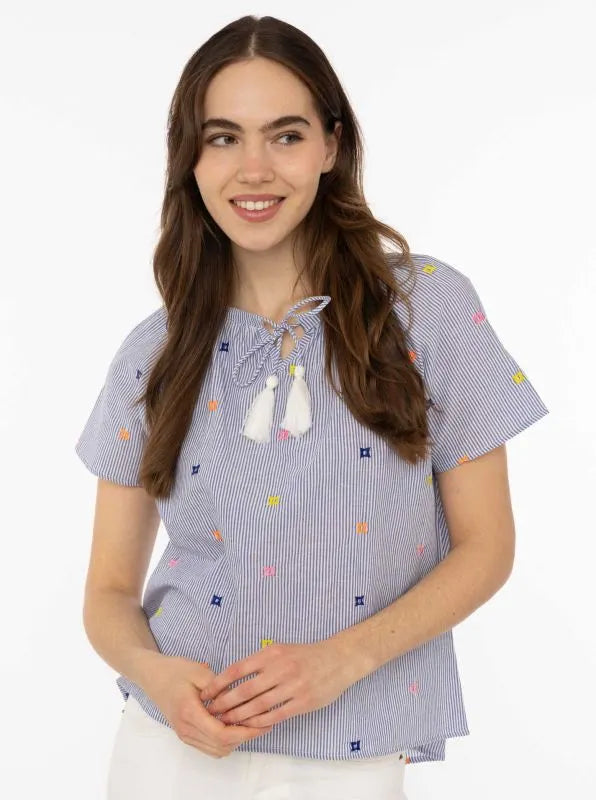 Kurt Kölln – Zwillingsherz Damen Bluse Kurzarm "Stripe&Stitch"