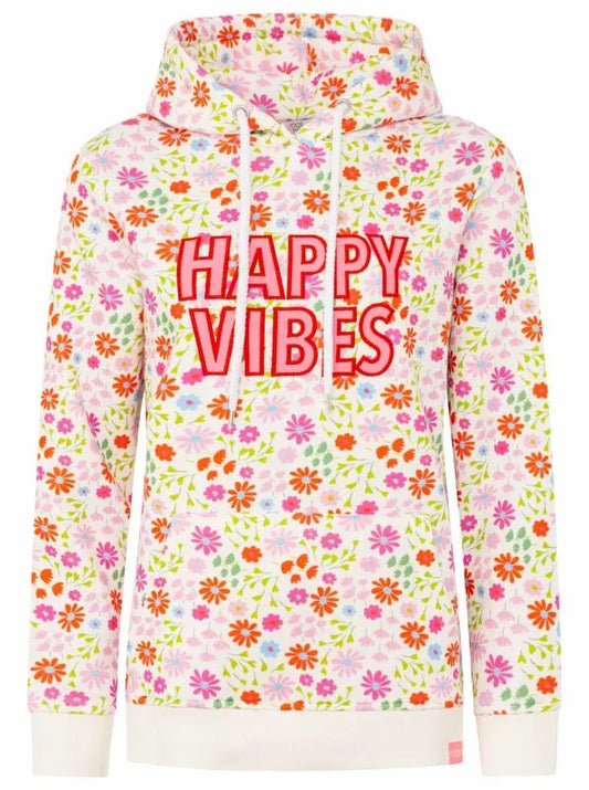 Kurt Kölln – Zwillingsherz Damen Hoodie AOP Flower Happy Vibes
