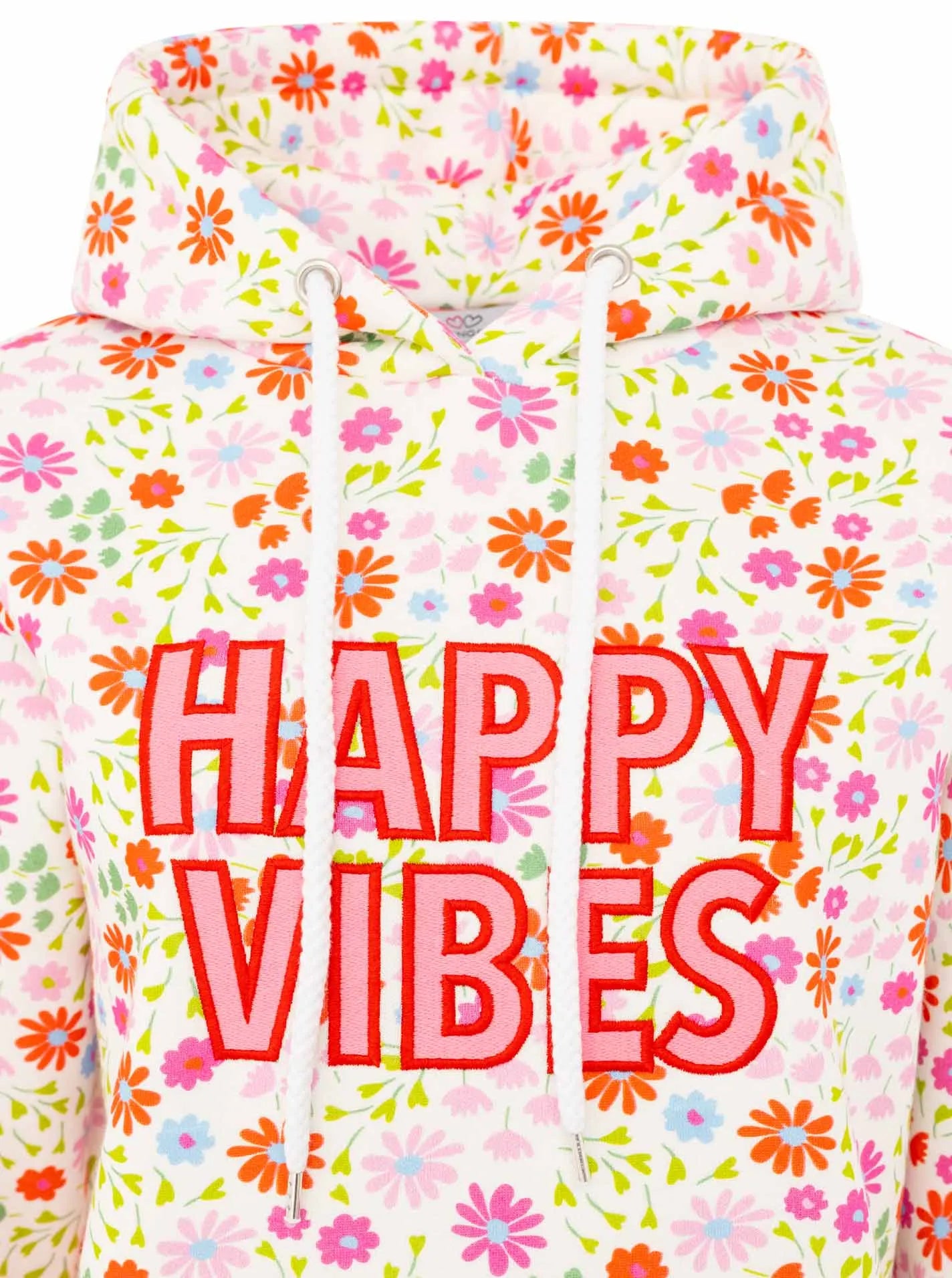 Kurt Kölln – Zwillingsherz Damen Hoodie AOP Flower Happy Vibes