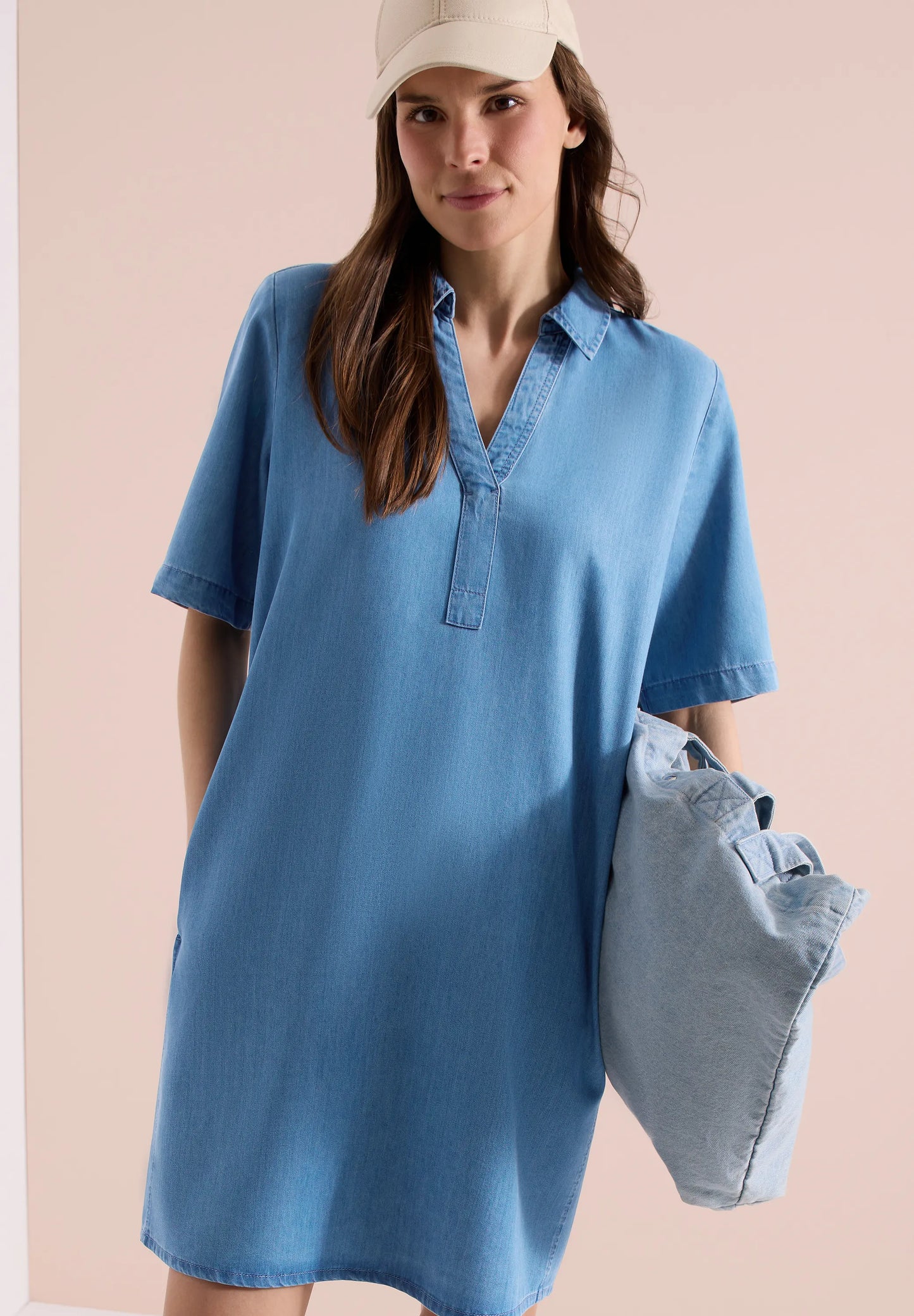 Cecil – Cecil knielanges Kleid im Denim-Look