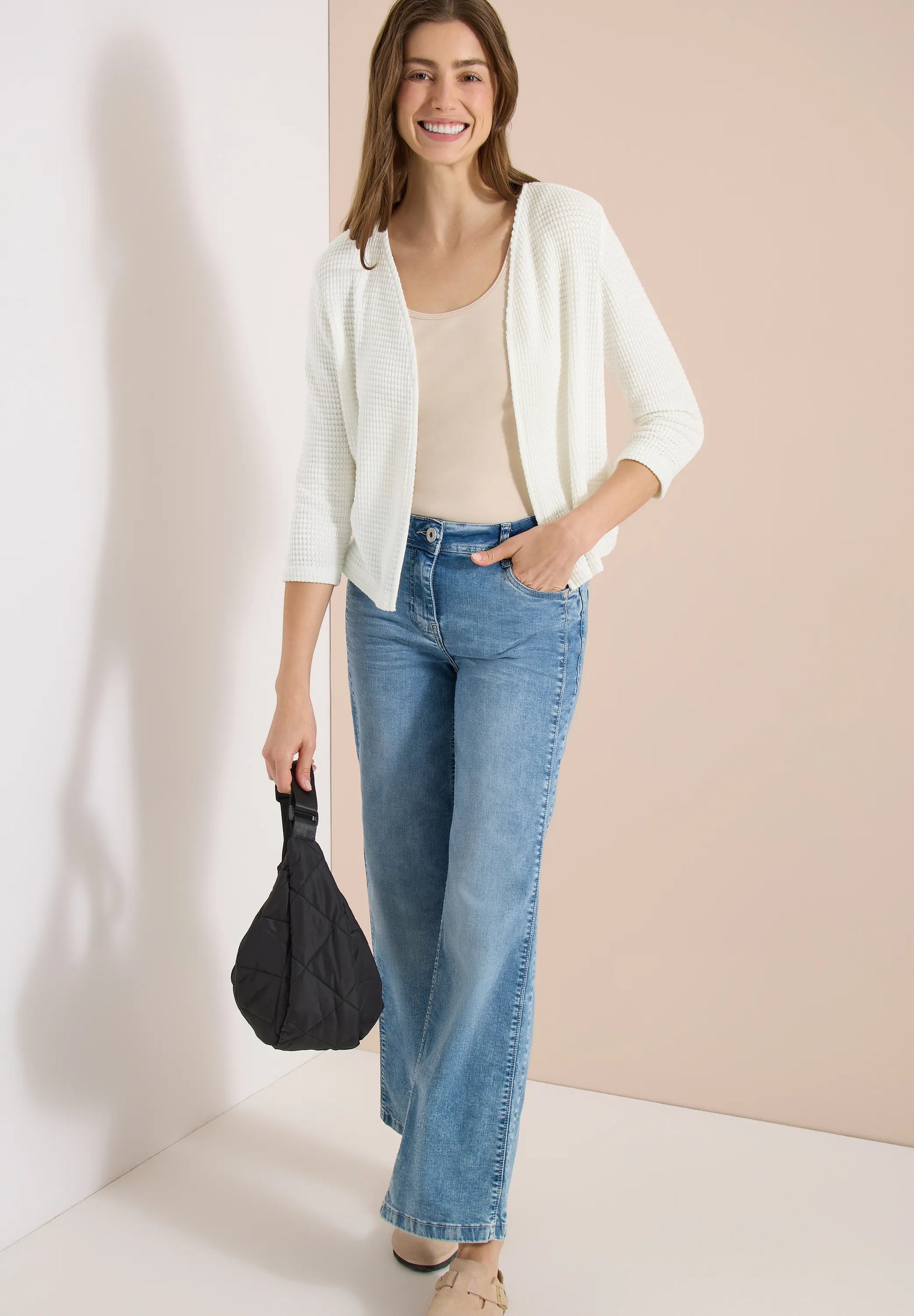 Cecil – Offene 3/4-Arm Jacke im Ajour-Look