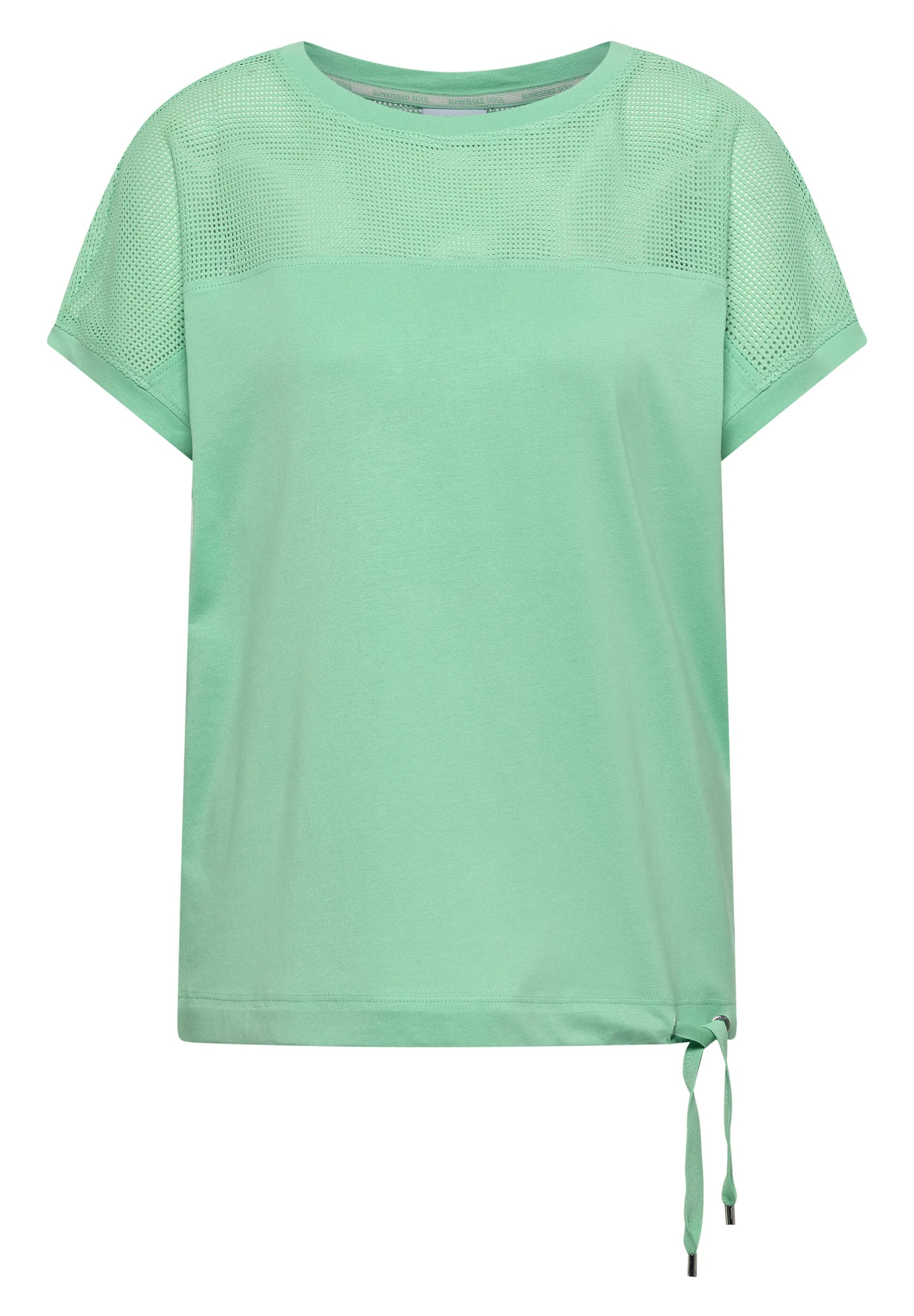 Cecil – T-Shirt mit Boatneck und Mesh-Einsatz