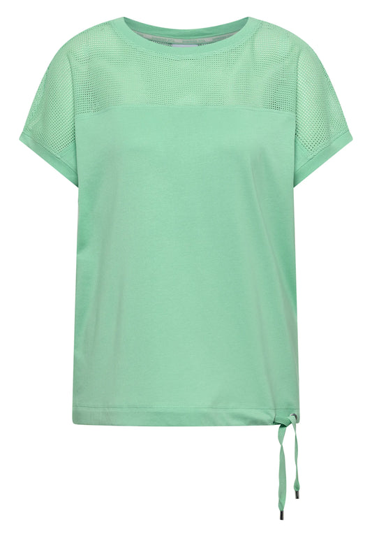 Cecil – T-Shirt mit Boatneck und Mesh-Einsatz