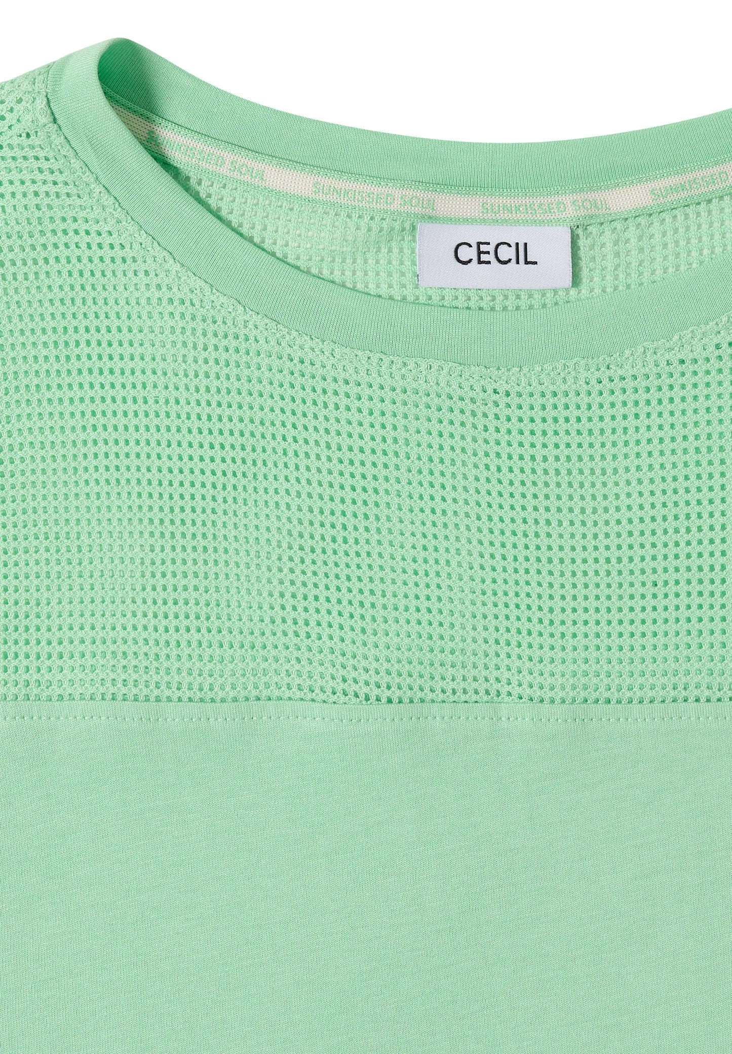 Cecil – T-Shirt mit Boatneck und Mesh-Einsatz
