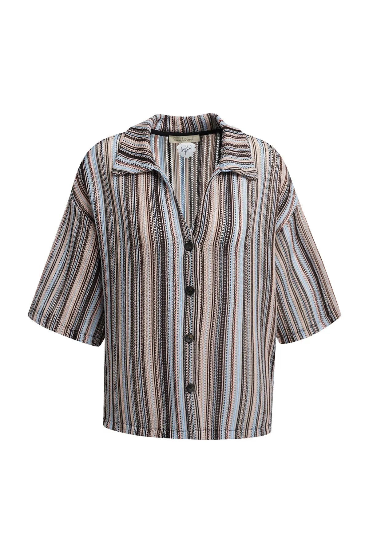 Smith&Soul – Boxy Crochet Jersey Shirt Striped