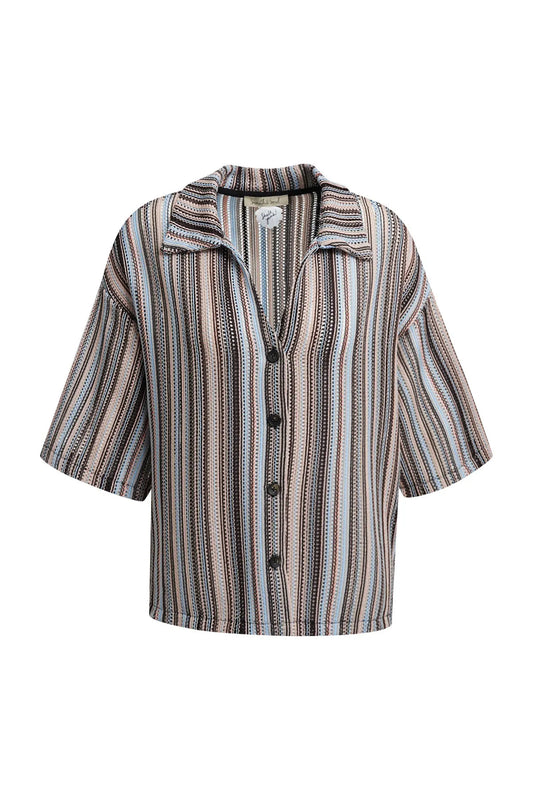 Smith&Soul – Boxy Crochet Jersey Shirt Striped