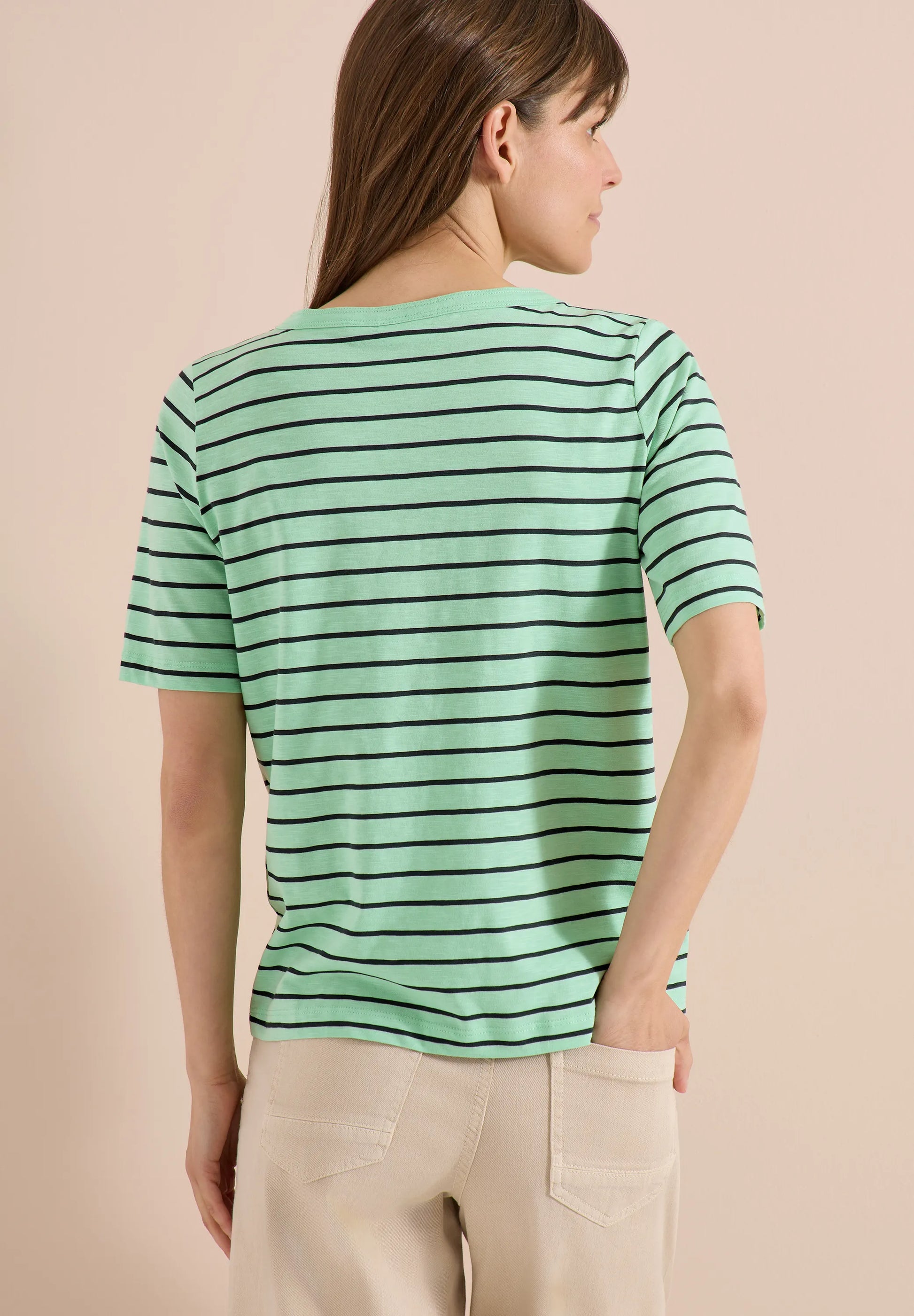 Cecil – T-Shirt mit Boatneck und Streifen